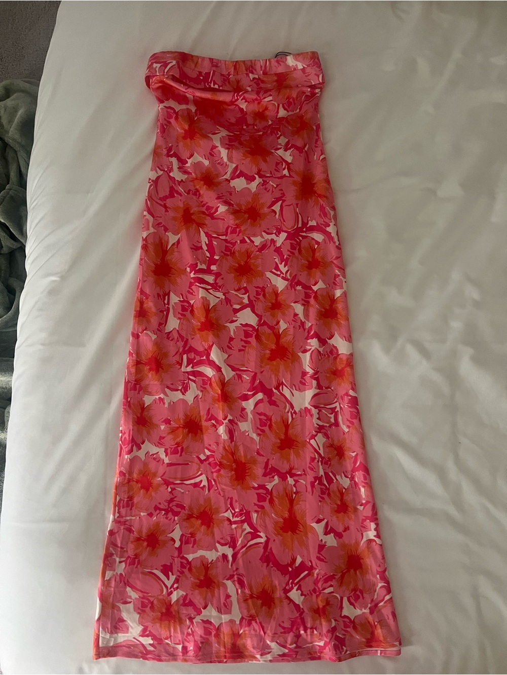 Hello Molly Pink & Coral Floral Strapless Maxi Dress - Picture 4 of 8